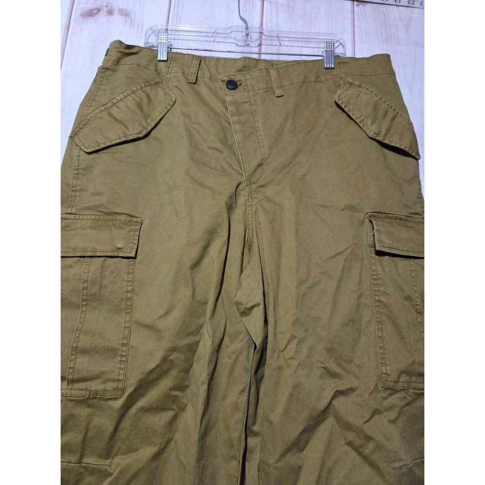 KBB by Kahlana Barfield‎ Brown Olive Green Cargo Pants Asymmetric Waist NWT L